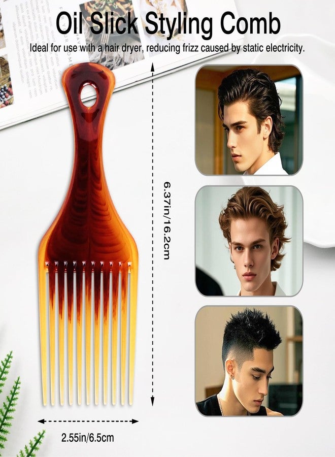 Zoolinn 4 Pack Wide-Tooth Tortoiseshell Hair Combs – Afro Pick & Styling Comb Set for Thick Hair, Hairdressing, Braiding & Scalp Massage - Image 4